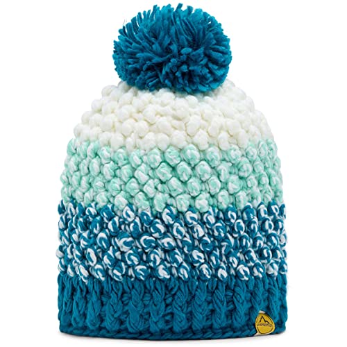 LA SPORTIVA W Terry Beanie Blau-Weiß - Warme komfortable Damen Mütze, Größe L-XL - Farbe Turquoise - Crystal von LA SPORTIVA