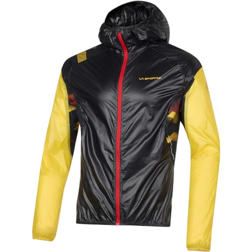 LA SPORTIVA Herren Blizzard Windbreaker Jacke, black-yellow, XL von LA SPORTIVA