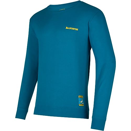 LA SPORTIVA Herren Climbing on The Moon Longsleeve, Turchese-Giallo, L von LA SPORTIVA