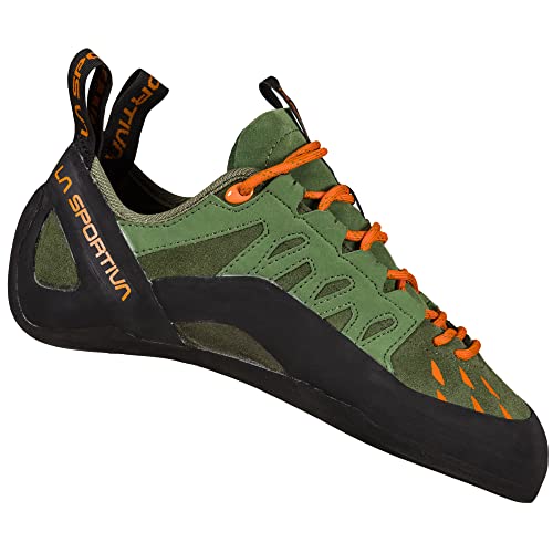 LA SPORTIVA M Tarantulace Grün - Bequemer vielseitiger Herren Leder-Kletterschuh, Größe EU 43 - Farbe Olive - Tiger von LA SPORTIVA