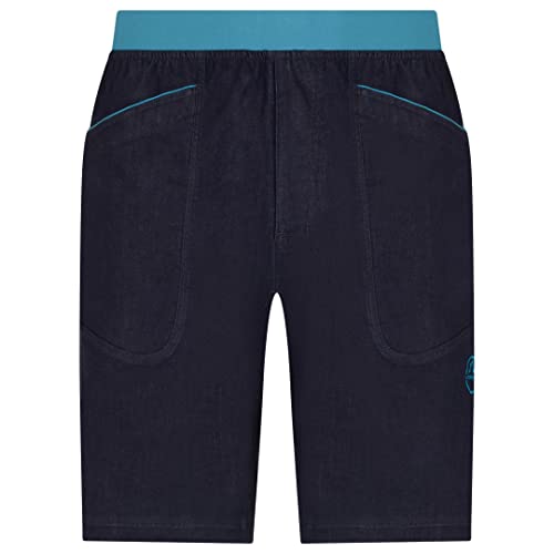 LA SPORTIVA M Mundo Short Blau - Denime Dehnbare Herren Kletter Shorts, Größe L - Farbe Jeans - Topaz von LA SPORTIVA