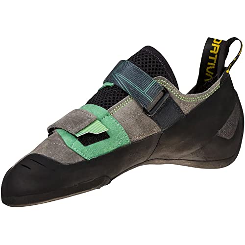 LA SPORTIVA M Aragon Grau - Bequeme vielseitige Herren Kletterschuhe, Größe EU 36.5 - Farbe Clay - Jasmine Green von LA SPORTIVA