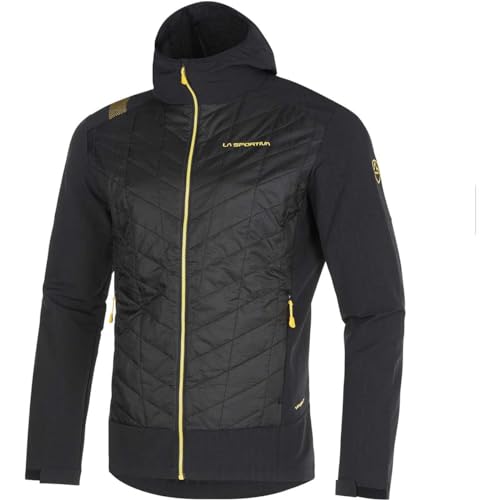 LA SPORTIVA M Kap Hybrid Hoody Schwarz - Windabweisende warme Herren Hybridjacke, Größe L - Farbe Black von LA SPORTIVA