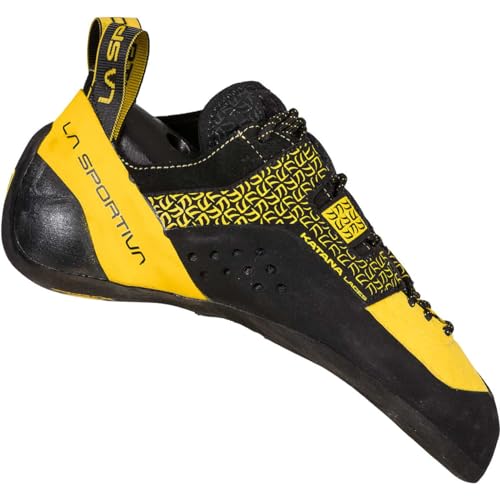 LA SPORTIVA M Katana Laces Schwarz - Leistungsfähiger technischer Herren Kletterschuh, Größe EU 39.5 - Farbe Yellow - Bl von LA SPORTIVA