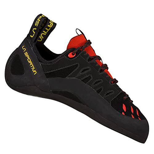 LA SPORTIVA M Tarantulace Schwarz - Bequemer vielseitiger Herren Leder-Kletterschuh, Größe EU 49.5 - Farbe Black - Poppy von LA SPORTIVA