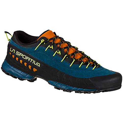 LA SPORTIVA M Tx 4 Blau - Leichter robuster Herren Leder-Approachschuh, Größe EU 41.5 - Farbe Storm Blue - Hawaiian Sun von LA SPORTIVA