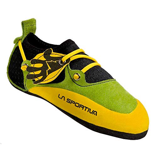 LA SPORTIVA Stickit Gelb-Grün - Innovativer Kinder Kletterschuh, Größe EU 34/35-US 2-3 - Farbe Lime - Gelb von LA SPORTIVA