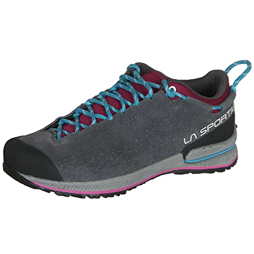 LA SPORTIVA W Tx2 Evo Leather Grau - Technischer funktioneller Damen Bergschuh, Größe EU 40 - Farbe Carbon - Red Plum von LA SPORTIVA