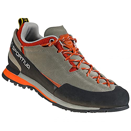 LA SPORTIVA M Boulder X Grau - Robuster Herren Approach-Schuh, Größe EU 43 - Farbe Clay - Saffron von LA SPORTIVA