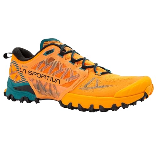 La Sportiva Bushido III GTX Herren Trailrunning-Schuh, wasserdicht, Papaya/Everglade, 48 EU von LA SPORTIVA