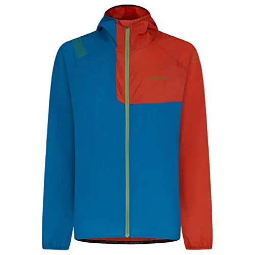 La Sportiva Herren Mehrfarbig (Vento Windbreaker M Jacke, Blau (Space Blue/Saffron), M von LA SPORTIVA