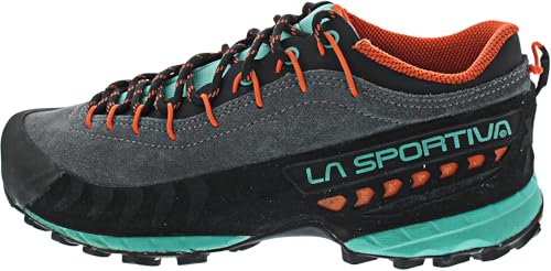 LA SPORTIVA W Tx 4 Blau - Leichter robuster Damen Leder-Approachschuh, Größe EU 41.5 - Farbe Carbon - Aqua von LA SPORTIVA