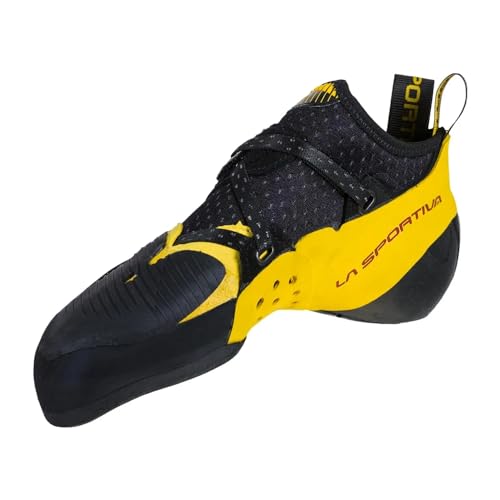 LA SPORTIVA M Solution Comp Gelb-Schwarz - Funktionaler schmaler Herren Kletterschuh, Größe EU 34 - Farbe Black - Yellow von LA SPORTIVA