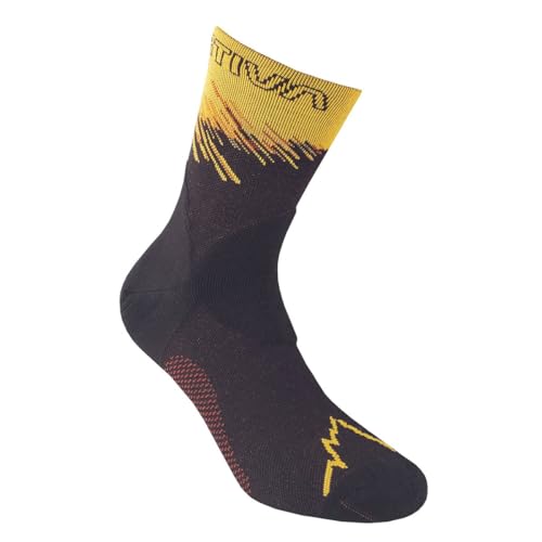 La Sportiva Unisex Ultra Running Black/Yellow Socken, Schwarz/Gelb, L von LA SPORTIVA