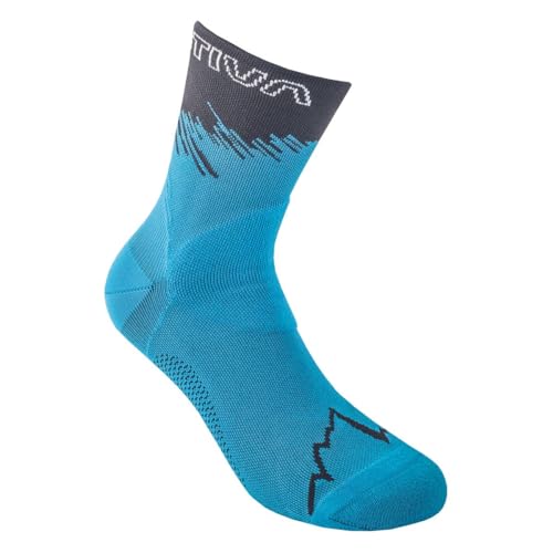 La Sportiva Unisex Ultra Running Black Socken, Schwarz/Lagoon, M von LA SPORTIVA