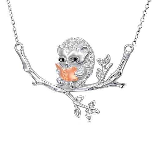LABBAO Diamant-Igel Halskette für Damen 925 Sterling Silber Niedlicher Tier-Anhänger Geburtstagsgeschenk von LABBAO