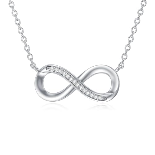LABBAO Diamant Infinity Kette für Damen 925 Sterling Silber Unendlichkeit Anhänger Halskette mit Lab-Grown Diamant Schmuck Geschenke von LABBAO