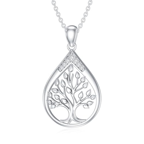 LABBAO Diamant Lebensbaum Kette für Damen 925 Sterling Silber Baum des Lebens Anhänger Halskette mit Lab-Grown Diamant Schmuck Geschenke von LABBAO