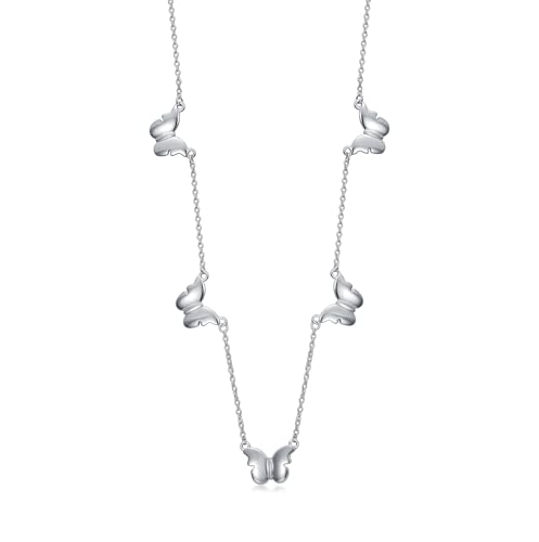 LABBAO Diamant-Schmetterlings Choker für Damen 925 Sterling Silber Hochzeits Schmuckgeschenk 45cm + 5cm verstellbar von LABBAO