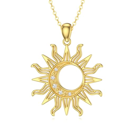 LABBAO Diamant Sonne Kette für Damen 925 Sterling Silber Mond in Sonne Anhänger Halskette mit Lab-Grown Diamant Schmuck Geschenke LABBAO Diamant Sonne Kette für Damen 925 Sterling Silber Mond in Sonne Anhänger Halskette mit Lab-Grown Diamant Schmuck Geschenke von LABBAO