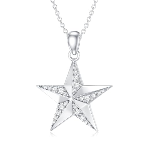 LABBAO Diamant Stern Kette für Damen 925 Sterling Silber Star Anhänger Halskette mit Lab-Grown Diamant Schmuck Geschenke von LABBAO