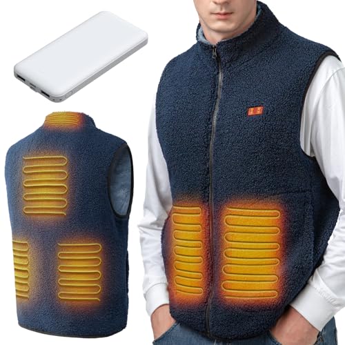 LABCOOL Beheizbare Weste Herren Damen - Heizweste aus Fleece, USB-Betrieb mit 10000mAh Powerbank - mit 6-Zonen-Heizung & 3 Temperaturstufen - maschinenwaschbar von LABCOOL