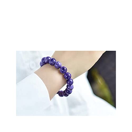 LABDIP Voller Textur Perlenarmbänder, Paar-Schmuck, natürlicher Kristall, elastisches Seil, Yoga-Armband for Frauen, einfach Haushaltswaren (Color : Purple Crystal, Size : 8mm) von LABDIP