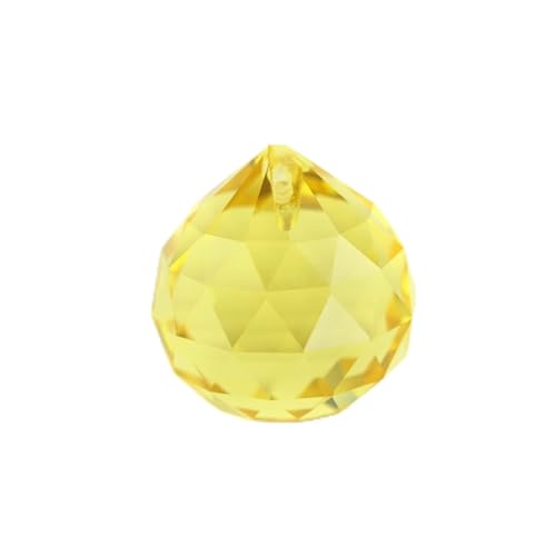 Voller Textur 15mm-40mm Zirkon grüner Kristall hängende facettierte Kugelkristallanhänger for Kronleuchter Schöne Glasbeleuchtungsteile Haushaltswaren (Color : Light Yellow, Size : 20mm 2pcs) von LABDIP