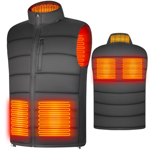 LABEHOLD Beheizbare Weste Herren Damen - Leichtgewicht Elektrische Beheizte Weste USB Intelligentes 3 Fakultativ Temperatur Doppelsteuerung Weiche Beheizte Jacke (OHNE AKKU, XXL) von LABEHOLD