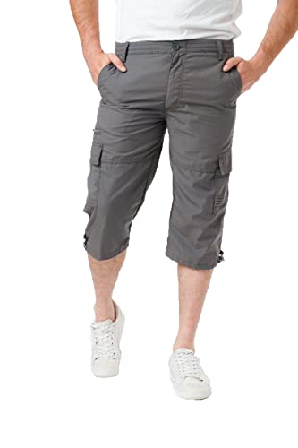 LABEL APPAREL Herren 3/4-Shorts, Cargohose, elastische Taille, Dreiviertel-Länge, Hose, M-3XL, grau, M LABEL APPAREL Herren 3/4-Shorts, Cargohose, elastische Taille, Dreiviertel-Länge, Hose, M-3XL, grau, M von LABEL APPAREL