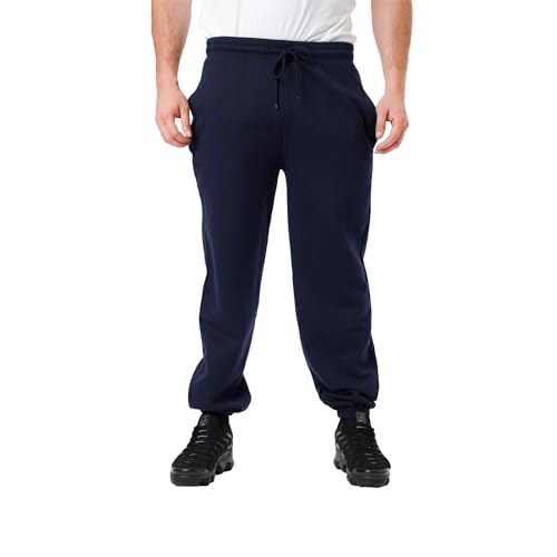 LABEL APPAREL Herren-Jogginghose mit elastischen Bündchen, einfarbig, 280 g/m² Stoff, Navy, 8X-Large von LABEL APPAREL