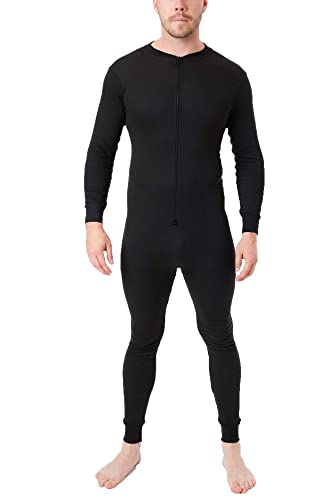 LABEL APPAREL Herren Thermo-Einteiler All-in-One-Anzug Baselayer S-3XL, Schwarz , S von LABEL APPAREL