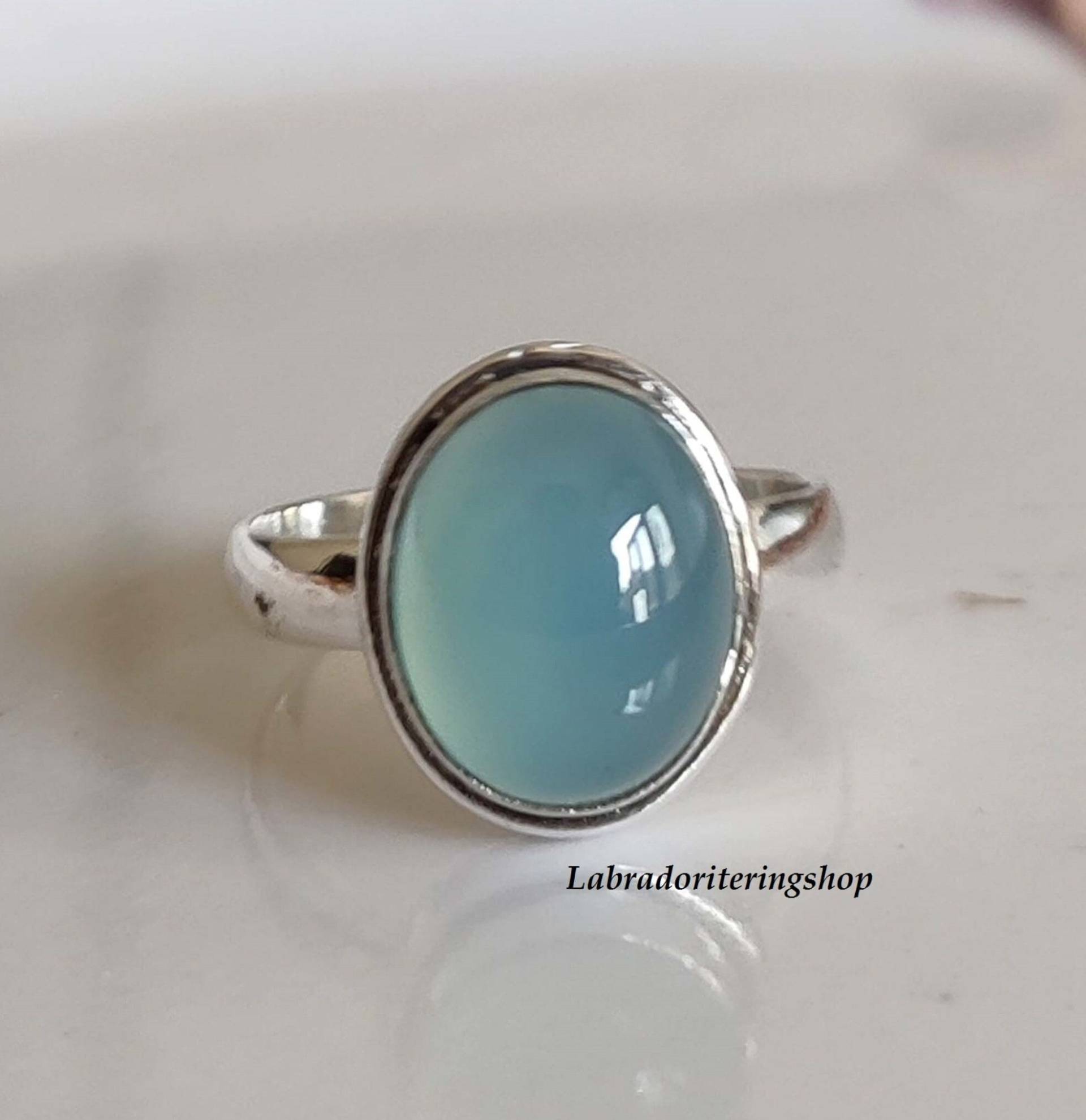 Aqua Chalcedon Ring, 925 Starling Silber Statement Damen Boho Edelstein Handgemachter von LABRADORITERINGSHOP