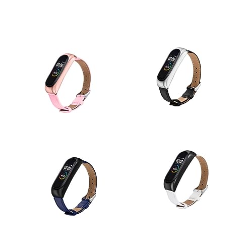 LABRIMP 1 Stück Armband aus Hochwertigem Rindsleder für Ersatzarmband Rosa mit Metallischem Gehäuse und Langlebig Wechseln von Beschädigten Armbändern von LABRIMP