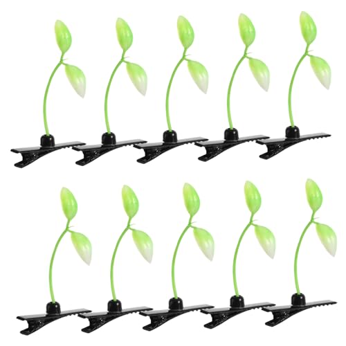 LABRIMP 10 Stück Teiliges Haarschmuck Bohnen Haarspangen für Frauen und Mädchen Langlebige Grüne Sprout Haarklammern Vielseitig Tragbar für Party Schule Alltag von LABRIMP