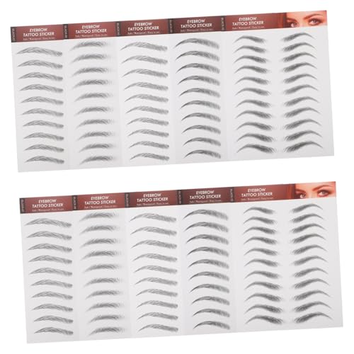 LABRIMP 10 Stück Teiliges Wasserfestes Augenbrauen Sticker für Frauen Schwarze Natürliche Optik Selbstklebend Langlebig und Einfach Anzuwenden für Dünne oder Spärliche Brauen von LABRIMP