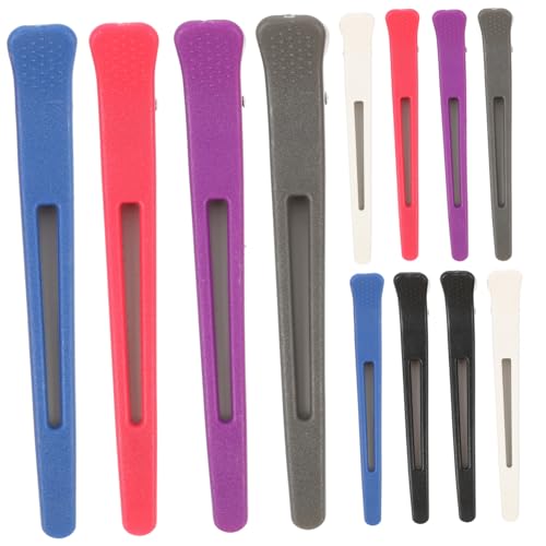 LABRIMP 12 Stück Teiliges Kunststoff Haarklammern Duckbill Clips für Salon und Damen Leicht Stabil Haarschonend Vielseitig Einsetzbar für Friseure und DIY Haarstyling Zufällige Farbe von LABRIMP