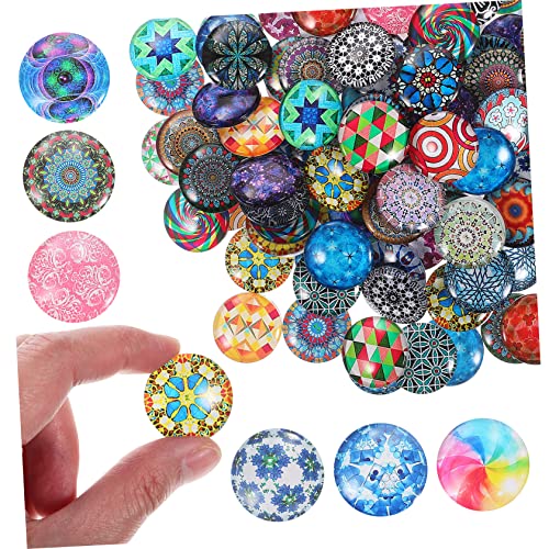 LABRIMP 120 Stück Mixed Stones Runde Cabochons für DIY Schmuck Geeignet für Halsketten Ohrringe und Schlüsselanhänger Vielseitige Bastelaccessoires von LABRIMP