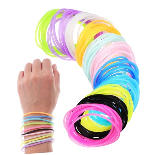 LABRIMP 150 Stück Leuchtende Silikon Armbänder Elastische Jelly Wristbands für Damen Mädchen Weiche Langlebige Glow Bracelets für Festivals Partys Geburtstage und Nachtveranstaltungen von LABRIMP