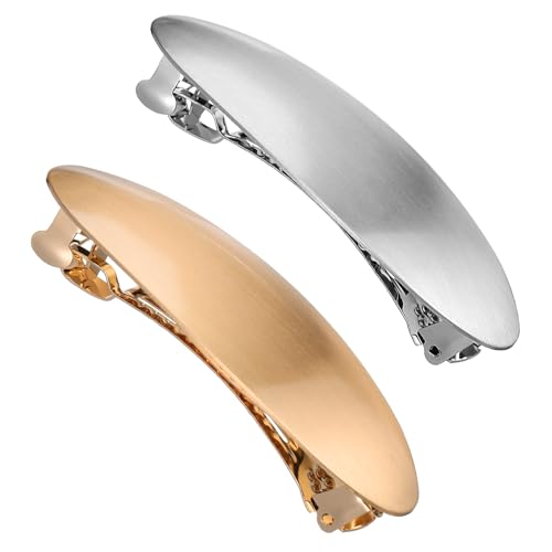LABRIMP 2 Ovale Metall Haarspangen Dünn Großer Haarschmuck Damen Retro Französische Haarklammern Frühlingsclips für Frisuren und Vielseitige Stylingmöglichkeiten von LABRIMP