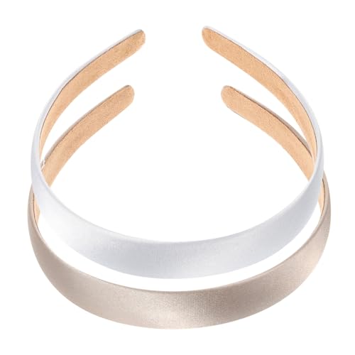 LABRIMP 2 Stück Breites Haarband Damen in Gold und Weiß Stabiles Modisches Stirnband aus Hochwertigem Stoff Bequemes Langlebiges Fashion Hair Hoop für Sport Alltag Urlaub und von LABRIMP