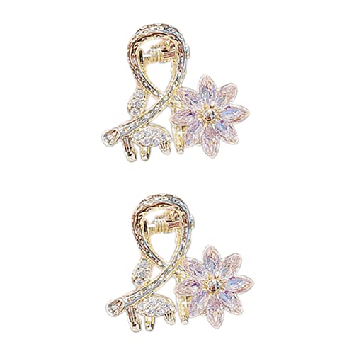 LABRIMP 2 Stück Haarspangen Teilig Kleine Kristallblumen Haarklammern für Mädchen und Frauen Schonender Haarschäden Modischer Haarschmuck für Alltag und Besondere Anlässe von LABRIMP