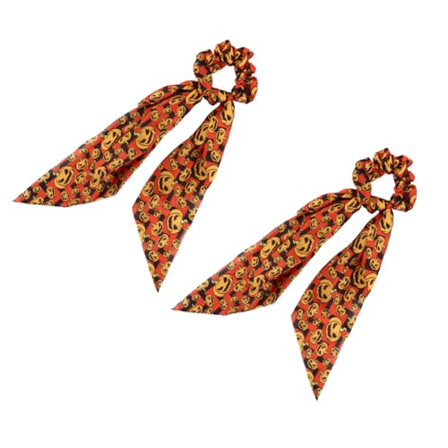 LABRIMP 2 Stück Halloween Haargummi Kürbis Design Weiches Schonendes Haarband mit Schleife Leicht und Bequem für Damen für Party Sport und Alltag Haarschonend und Modisch LABRIMP 2 Stück Halloween Haargummi Kürbis Design Weiches Schonendes Haarband mit Schleife Leicht und Bequem für Damen für Party Sport und Alltag Haarschonend und Modisch von LABRIMP