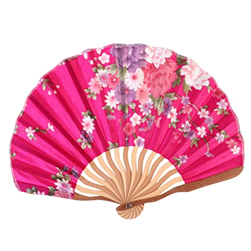 LABRIMP 2 Stück Japanischer Stil Faltfächer Handlicher Faltbarer Handfächer Dekorativer Kleiner Fächer Rosé und Cyan Langlebig und Einzigartig für Damen Hausdekoration und Foto Requisiten von LABRIMP