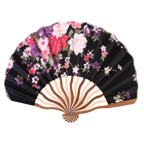 LABRIMP 2 Stück Japanischer Stil Faltfächer Rot Schwarz Dekorativer Handfächer als für Frauen Einzigartiger Schmuckfächer für Zuhause Party Junggesellenabschied und Fotoshooting von LABRIMP