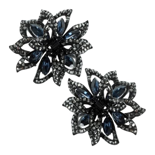LABRIMP 2 Stück Koreanische Blüten Haarspangen im Funkelnde Strass Haarklammern für Frauen und Mädchen Haarschmuck Zubehör für Besondere Anlässe und Alltagslooks von LABRIMP