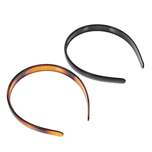 LABRIMP 2 Stück Mode Haarschleifen mit Zähnen Haarreifen für Make Up Rutschfestes Design für Damen Glänzendem Schwarz und Schildpatt LABRIMP 2 Stück Mode Haarschleifen mit Zähnen Haarreifen für Make Up Rutschfestes Design für Damen Glänzendem Schwarz und Schildpatt von LABRIMP