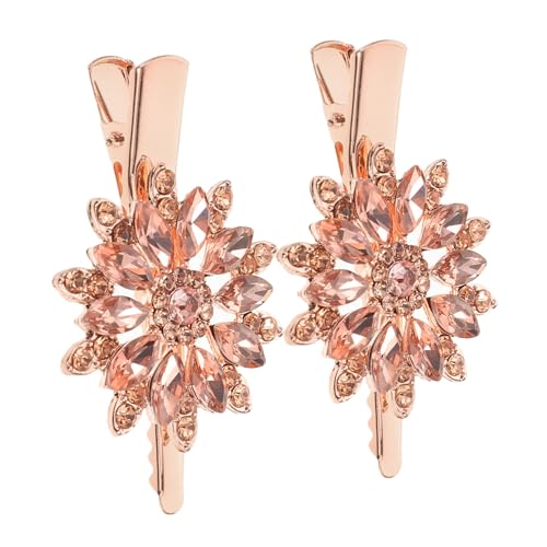 LABRIMP 2 Stück Roségoldene Clips für Hochzeiten Brautjungfern Damen Eleganter Haarschmuck für Besondere Anlässe von LABRIMP
