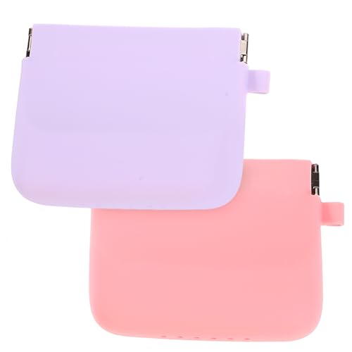 LABRIMP 2 Stück Tragbare Silikon Kosmetiktasche Selbstschließend Makeup Organizer mit Fächern für Lippenstift Reise Schminktasche Kompakt Leicht Pflegeleicht in und Rosa von LABRIMP