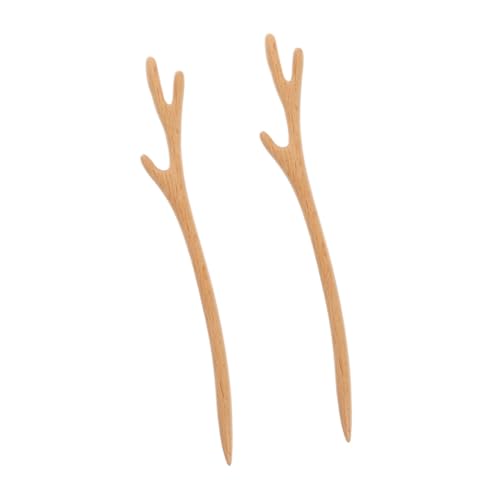 LABRIMP 2 Stück Vintage Chinesische Haarnadeln aus Holz Dekorative Antike Haarstäbchen für Damen Langlebige Haarschmuck Sticks für Stilvolle Hochsteckfrisuren und Festlichen Look von LABRIMP